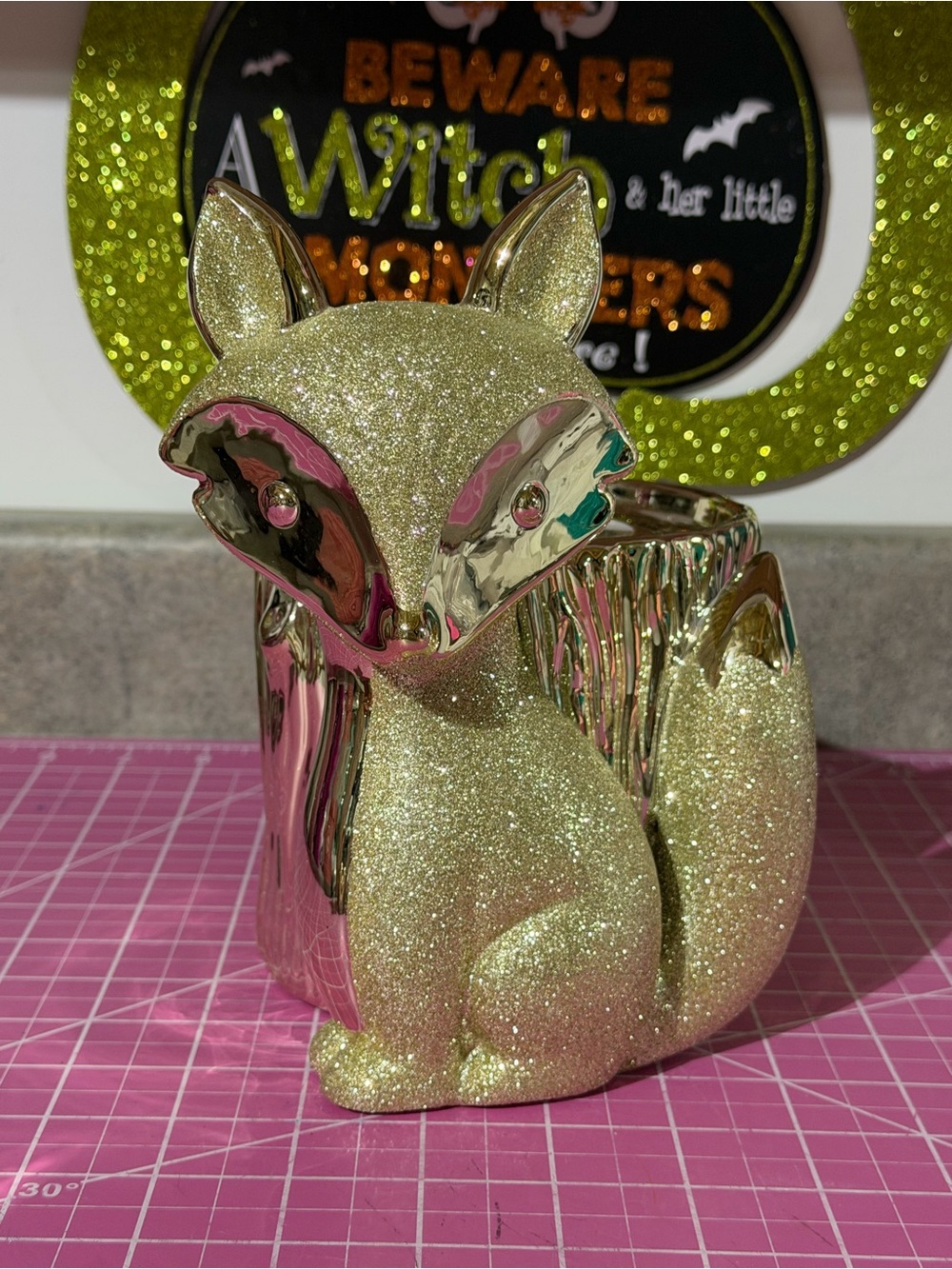 BBW Glitter Fox candle holder